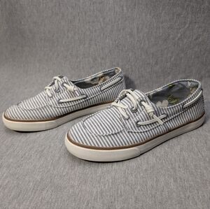 Tommy Bahama Striped No-Tie Sneakers Women's 7 Blue White